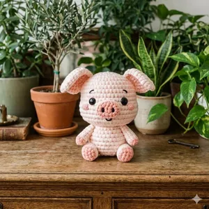 cochon crochet monochrome