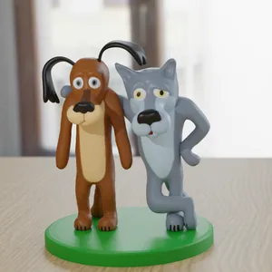 The dog and the wolf from the cartoon