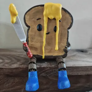 Cute Happy Toast - print in place articulation