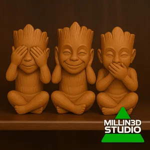 See, Hear, and Speak No Evil Children Groot Statues figurine