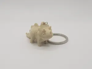 Cute Stylized Triceratops Dinosaur Keychain (Remix)